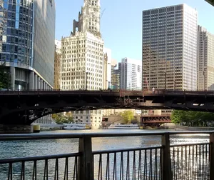 Underpass with the Chicago riverwalk